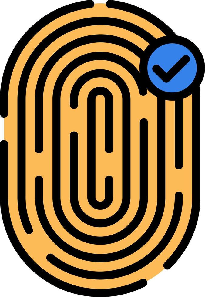 Biometric Identification Line Filled Icon vector