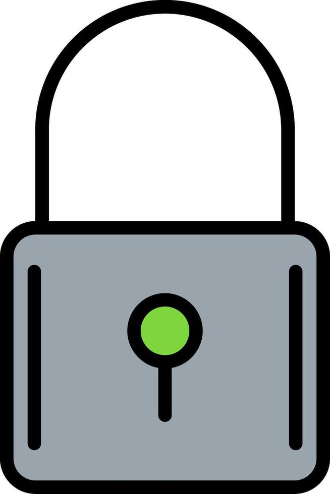 pad lock Line Filled Icon vector