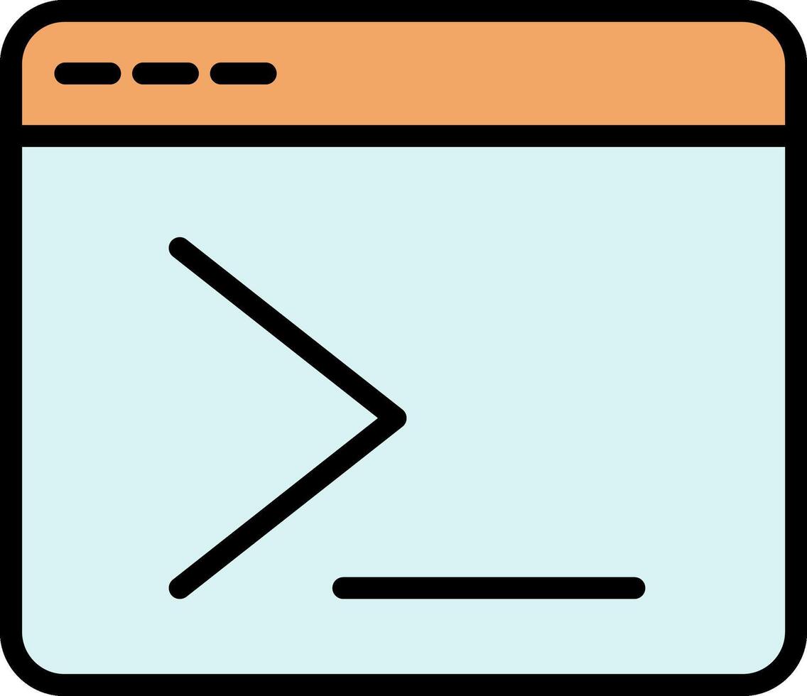 terminal Line Filled Icon vector