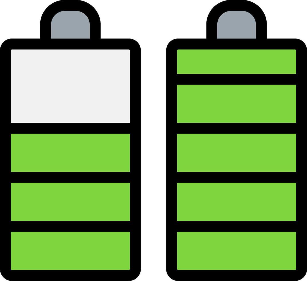 Battery Line Filled Icon vector