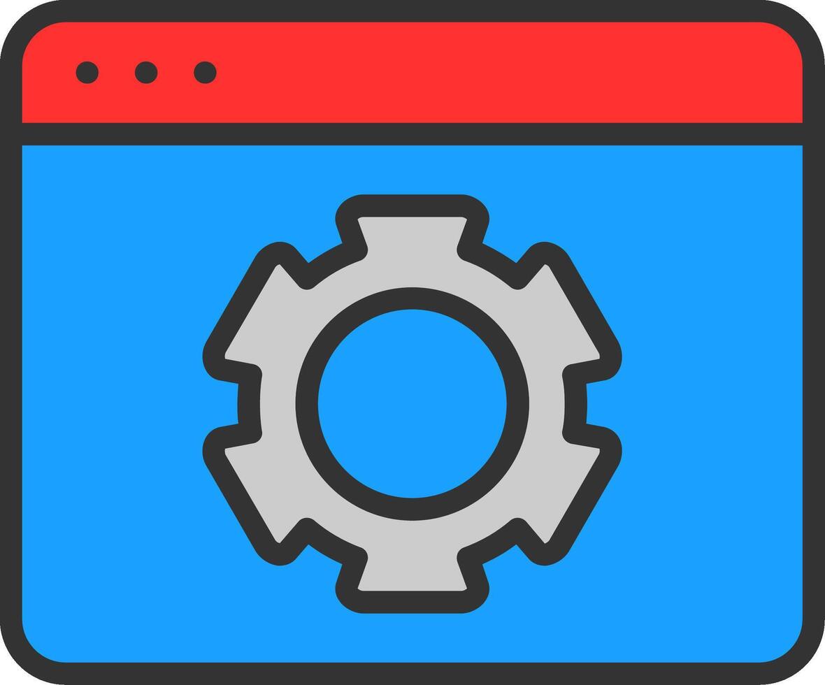 Web Optimization Line Filled Icon vector