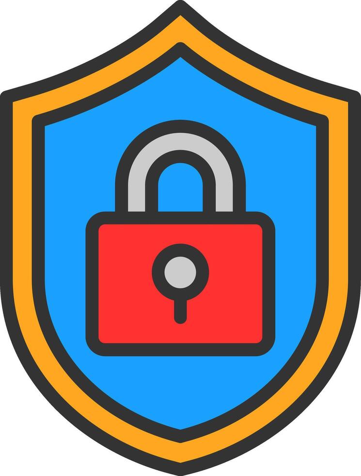 Cyber Security Line Filled Icon vector
