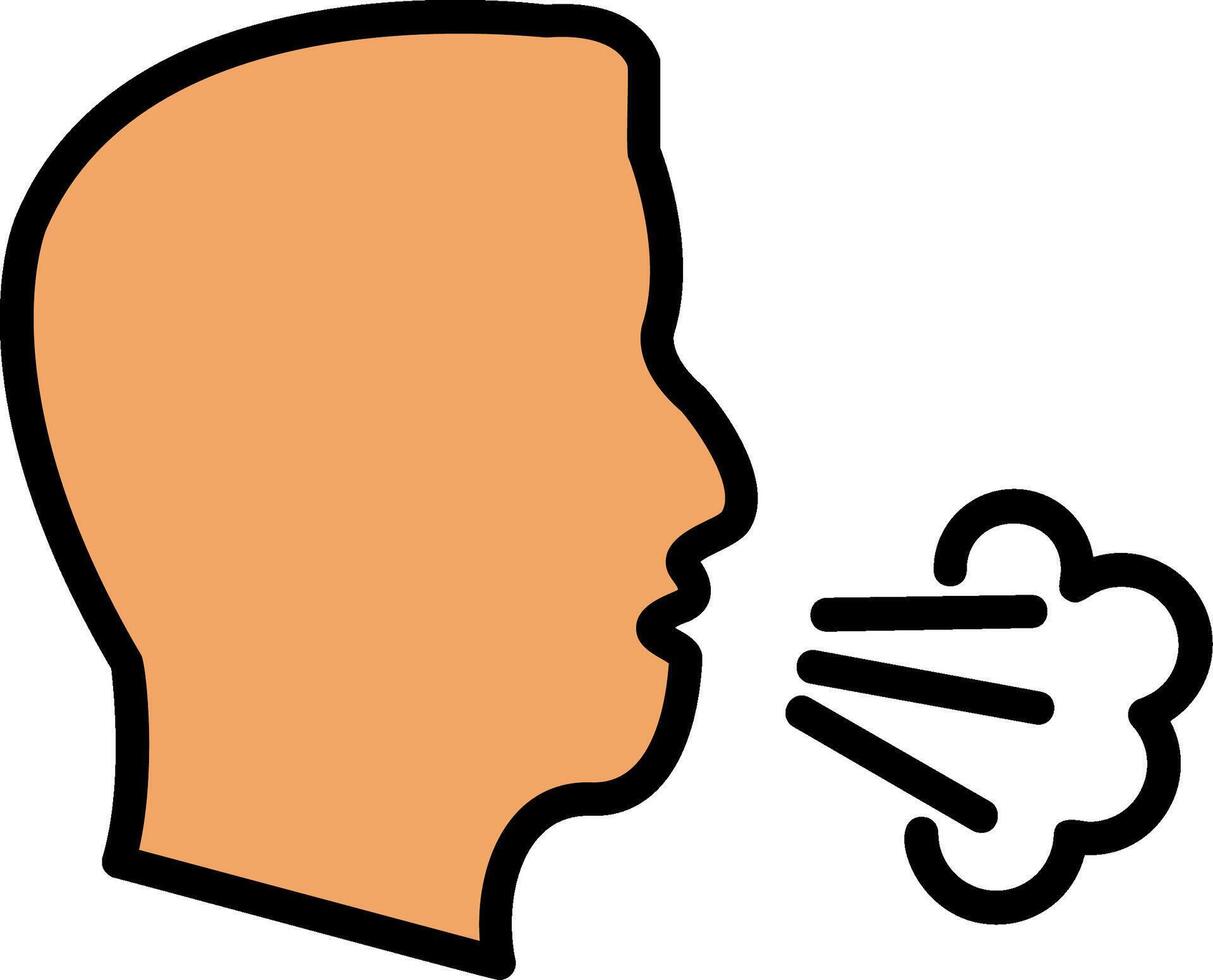 Dry Cough Line Filled Icon vector