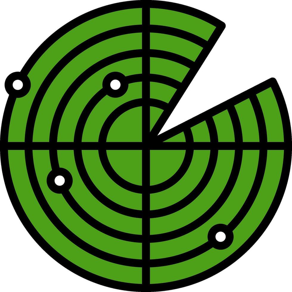 Radar Line Filled Icon vector