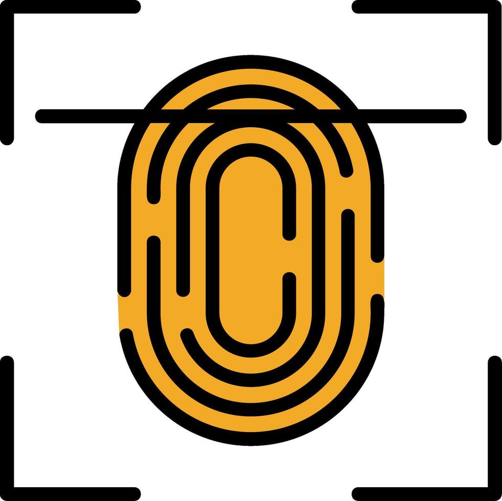 Fingerprint Scan Line Filled Icon vector