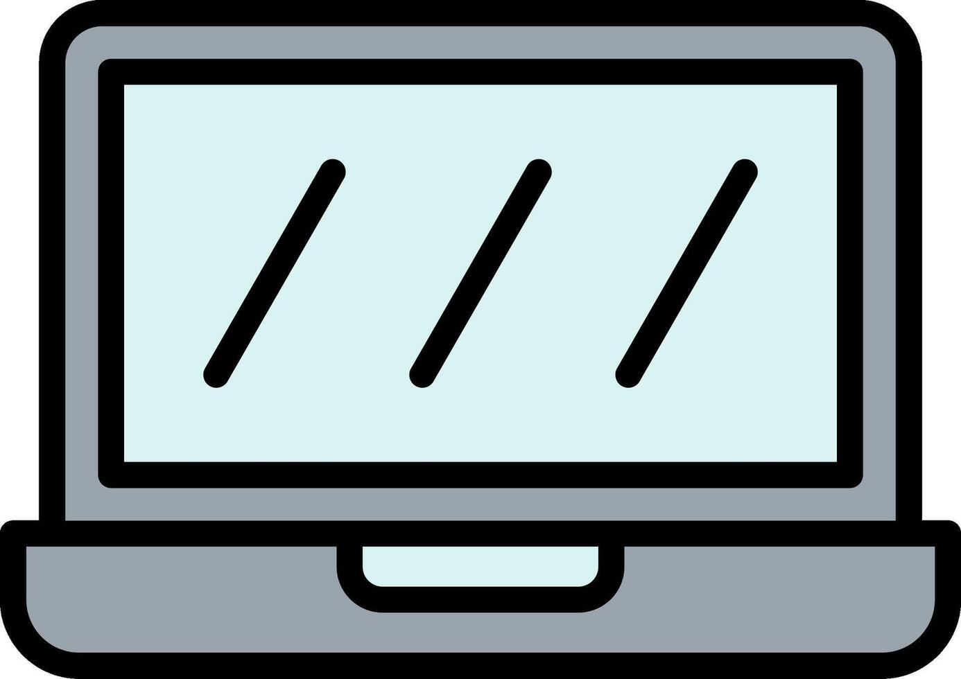 Laptop Line Filled Icon vector