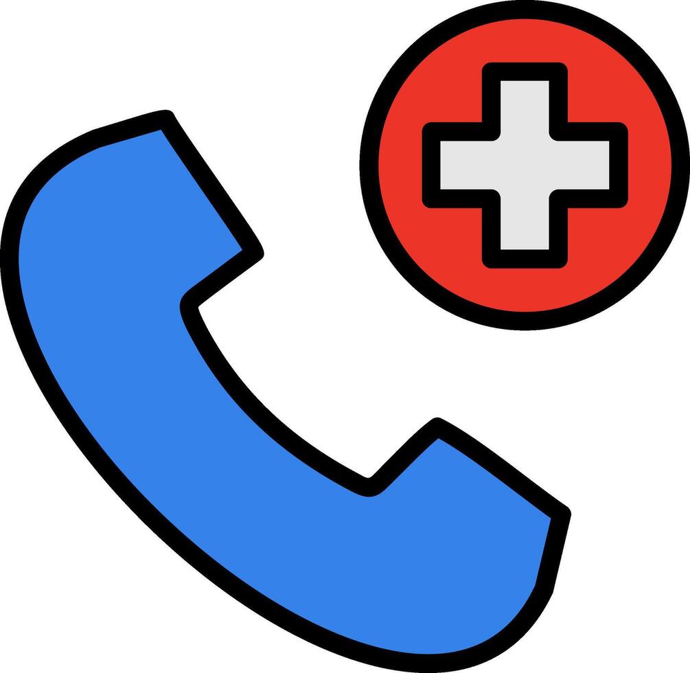 Emergency Call Line Filled Icon vector
