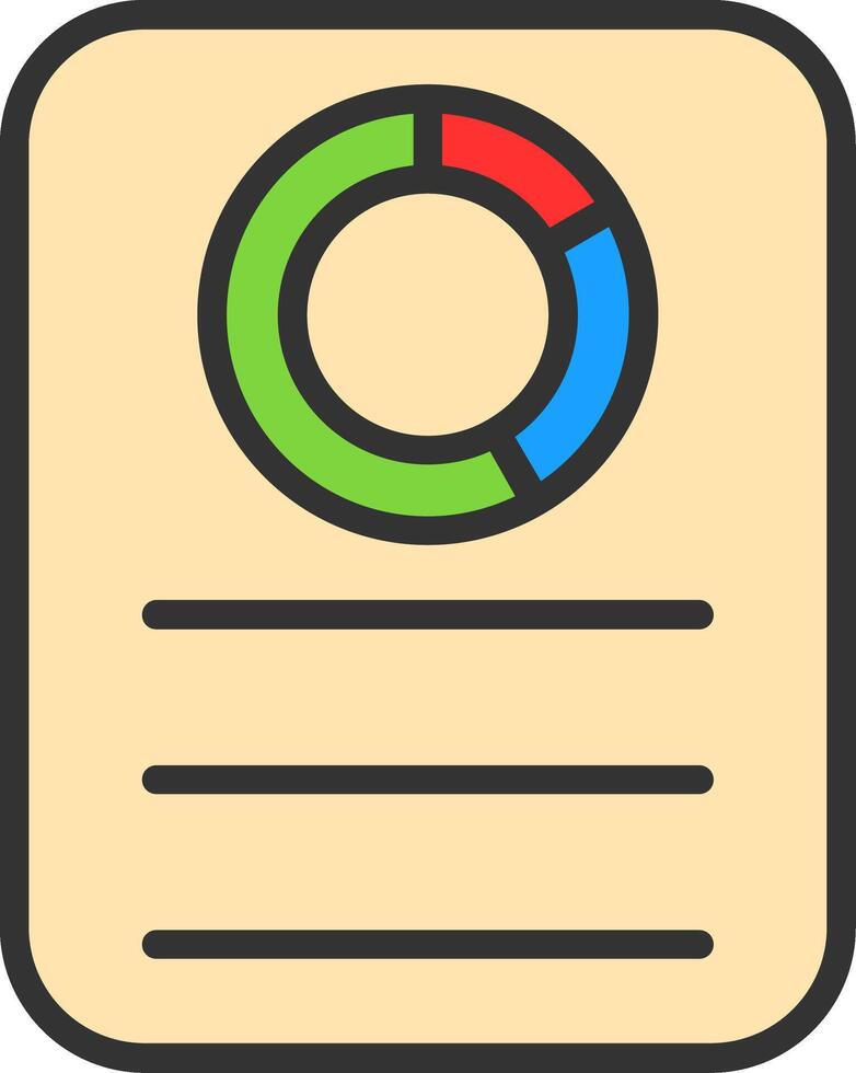 Pie Chart Line Filled Icon vector