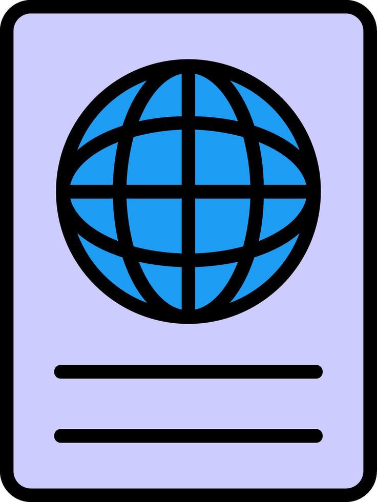 Passport Line Filled Icon vector
