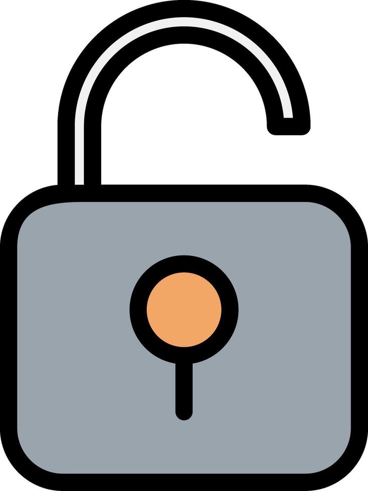 Unlock Line Filled Icon vector