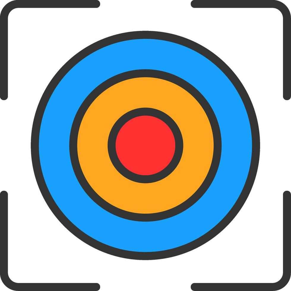 Target Line Filled Icon vector