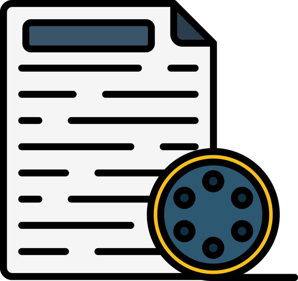 Transcript Line Filled Icon vector