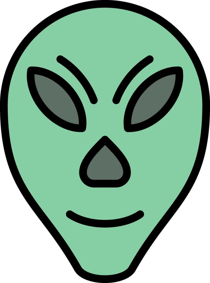 Alien Line Filled Icon vector