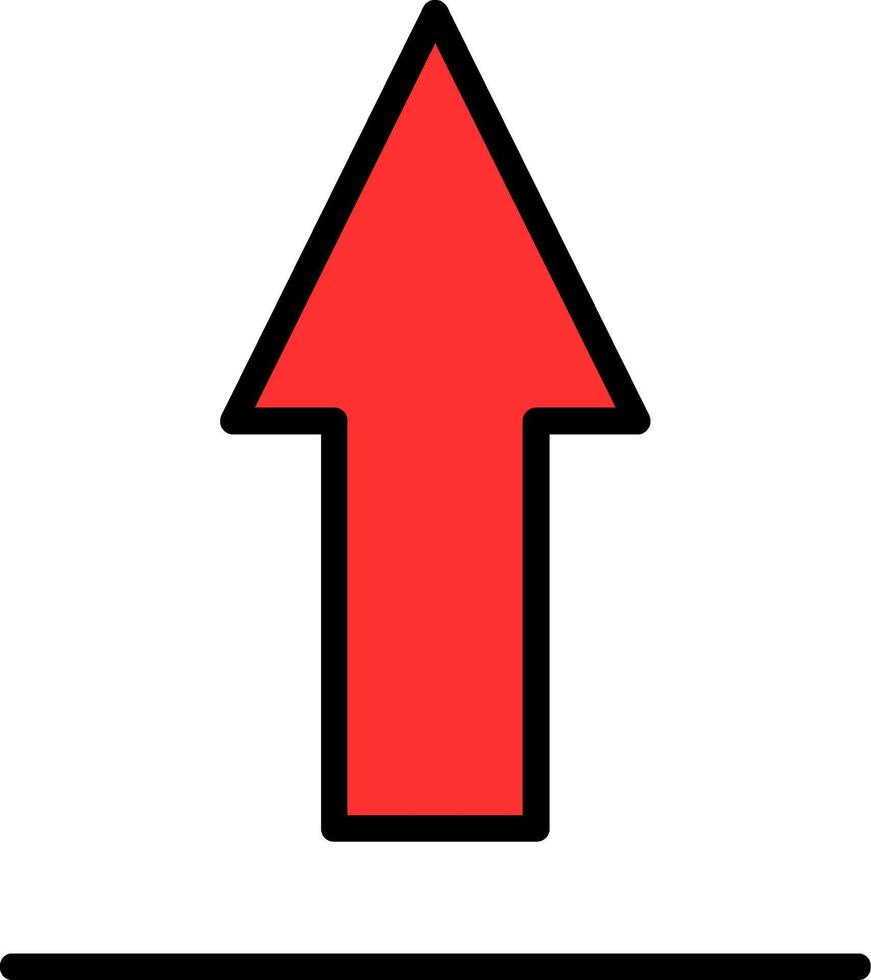 Up Sign Line Filled Icon vector