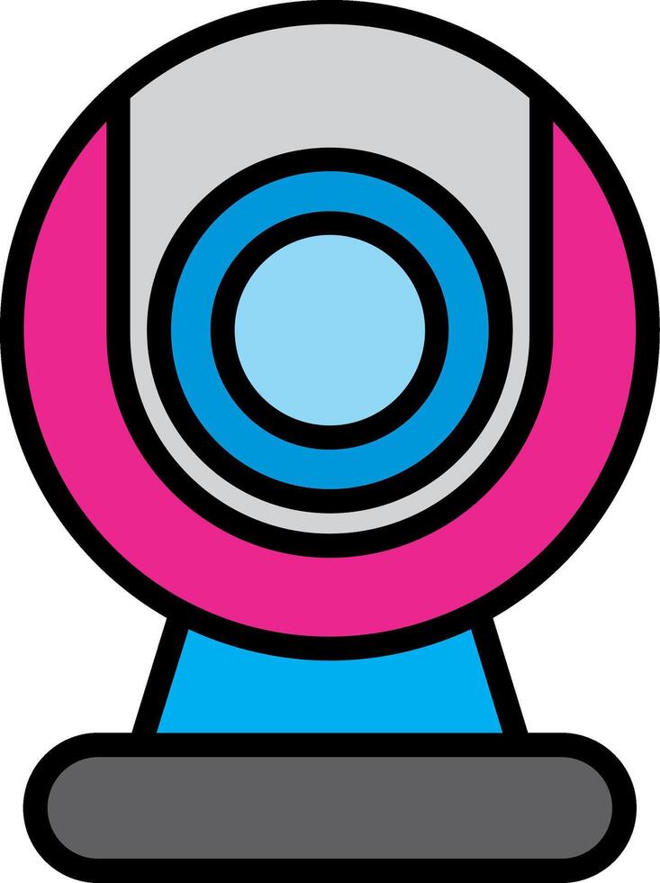 Webcam Line Filled Icon vector