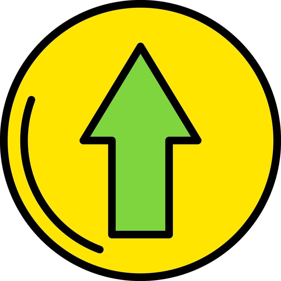 Up Arrow Line Filled Icon vector