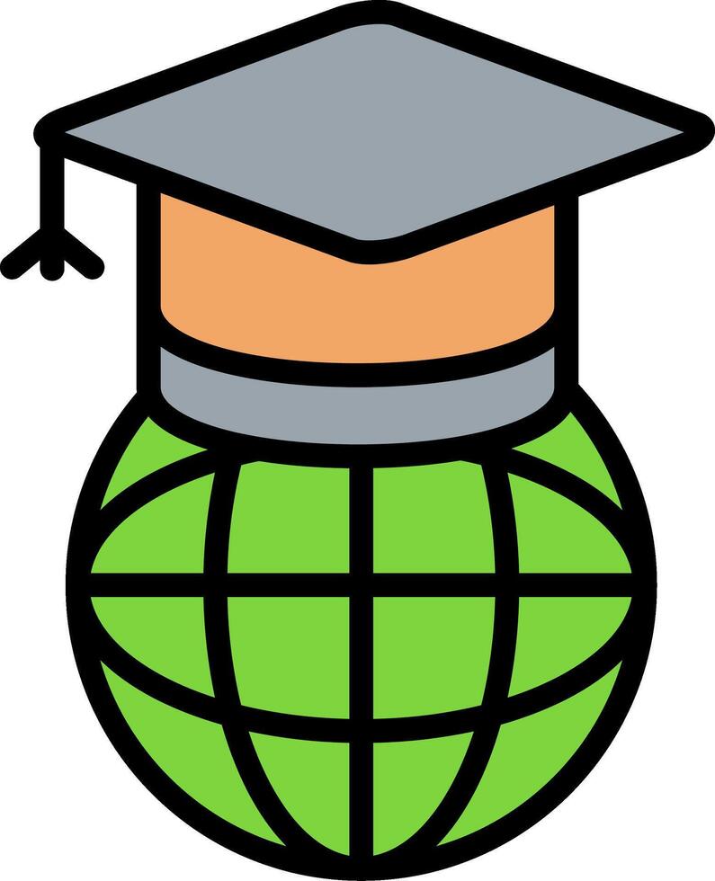Worldwide Learning Line Filled Icon vector