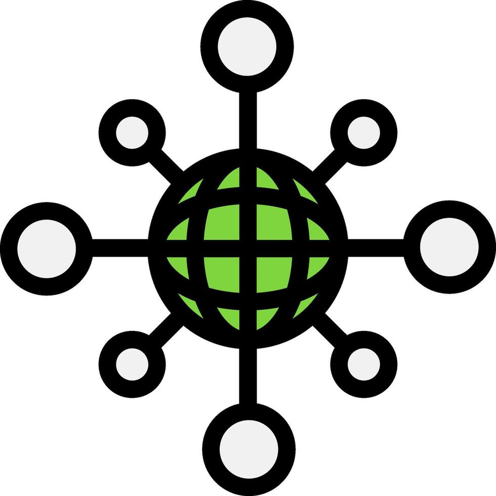 Worldwide Line Filled Icon vector