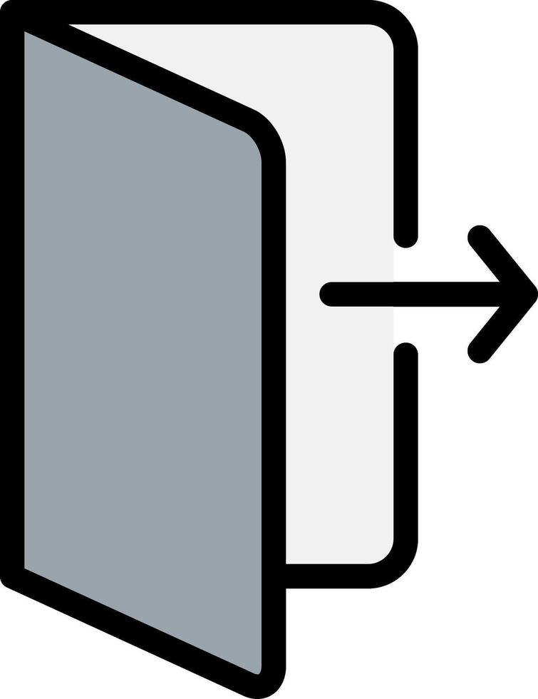 Logout Line Filled Icon vector