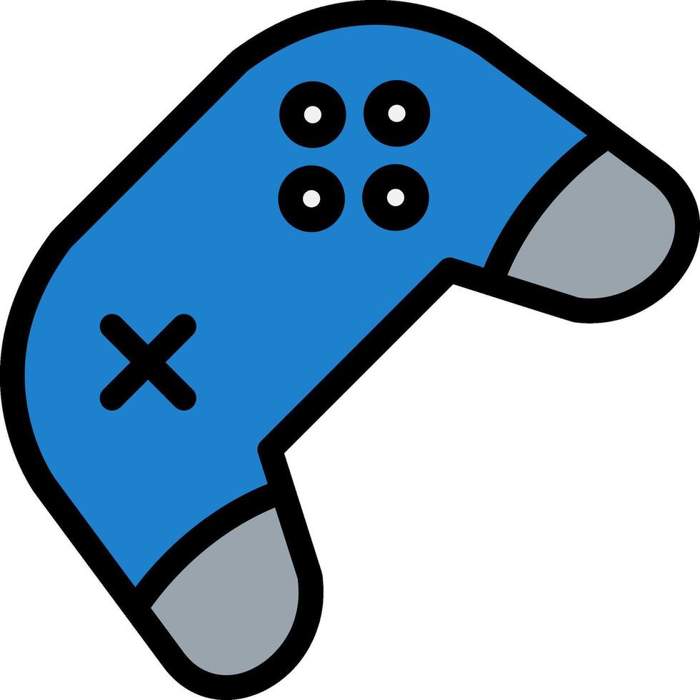 Play Game Line Filled Icon vector