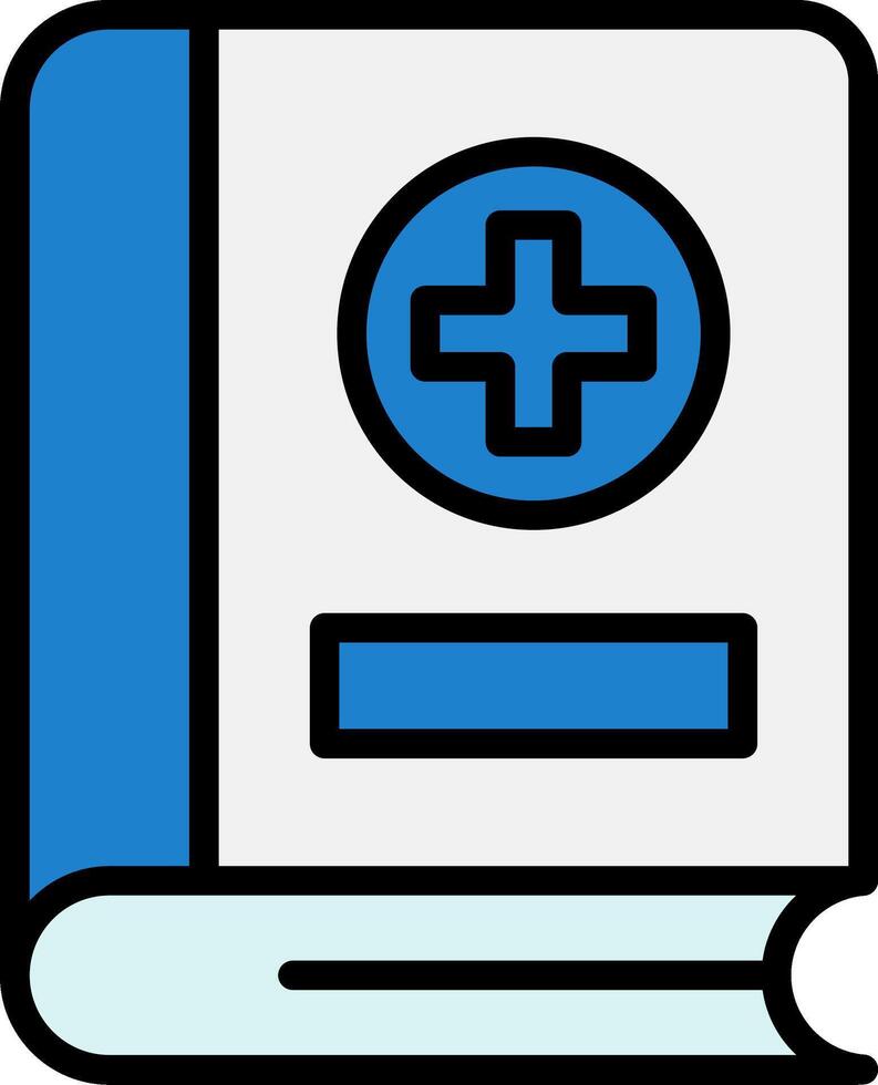 Medical Book Line Filled Icon vector