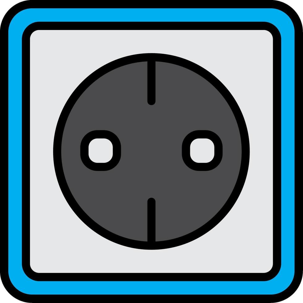 socket Line Filled Icon vector