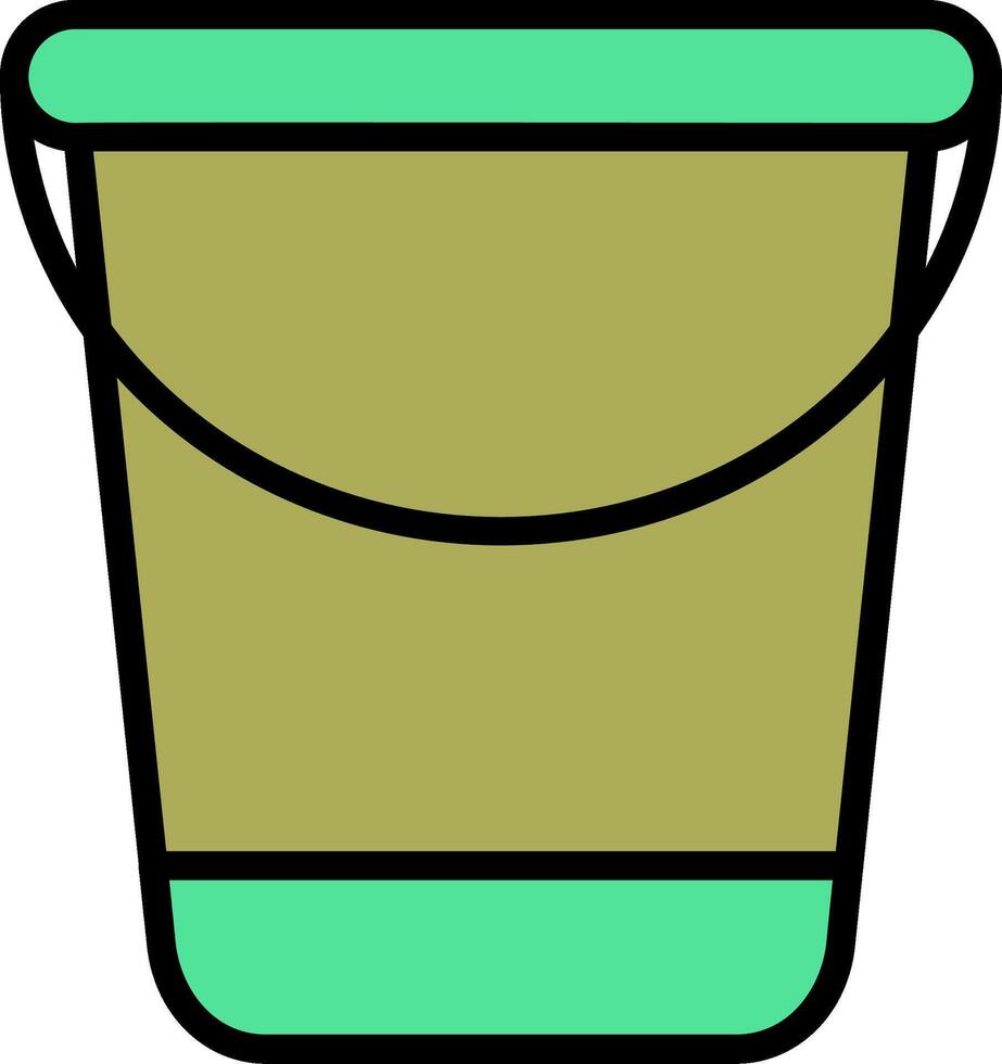 Water Bucket Line Filled Icon vector