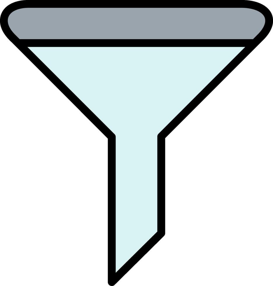 Funnel Line Filled Icon vector