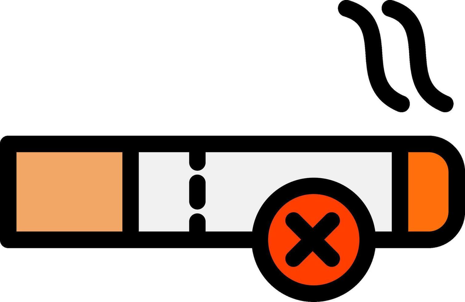 No Smoking Line Filled Icon vector