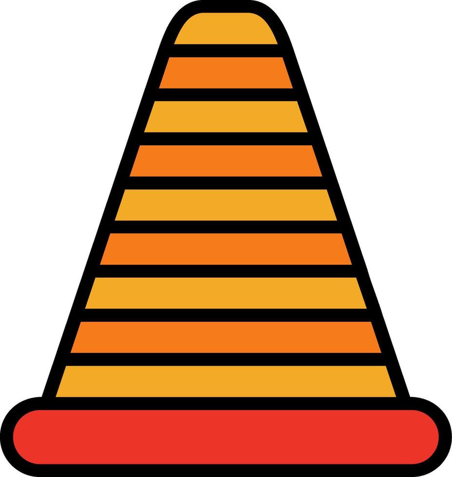 Traffic Cone Line Filled Icon vector