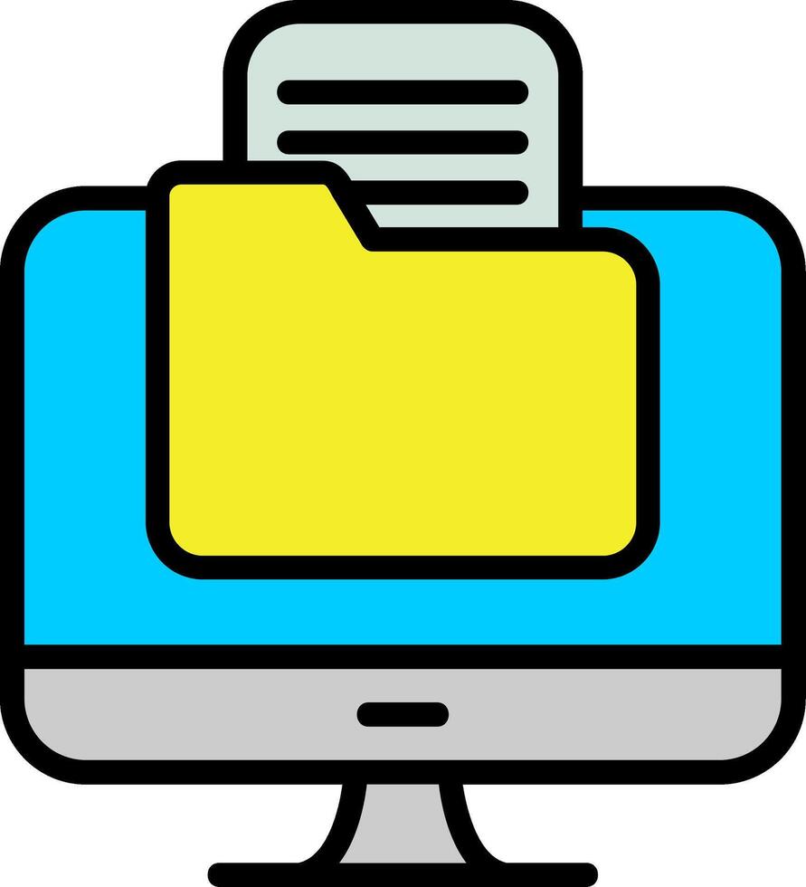 File Line Filled Icon vector