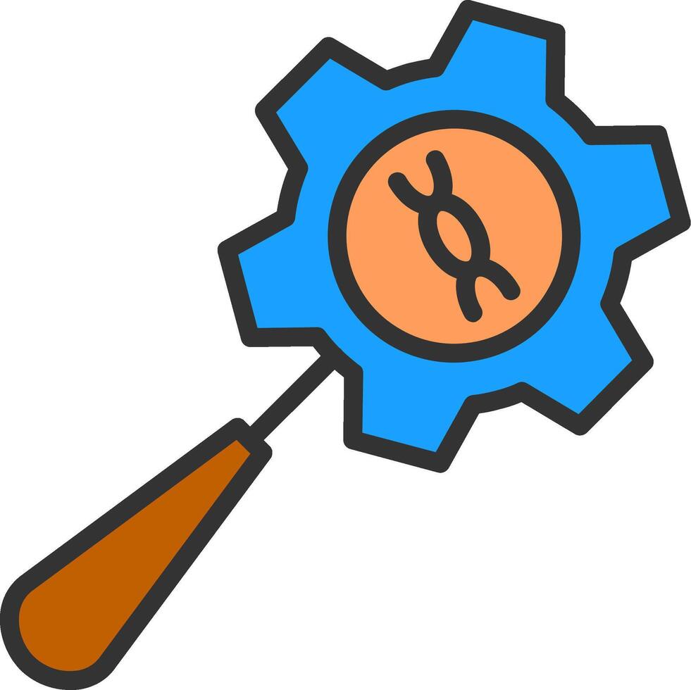 DNA Line Filled Icon vector