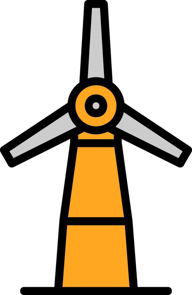 Windmill Line Filled Icon vector