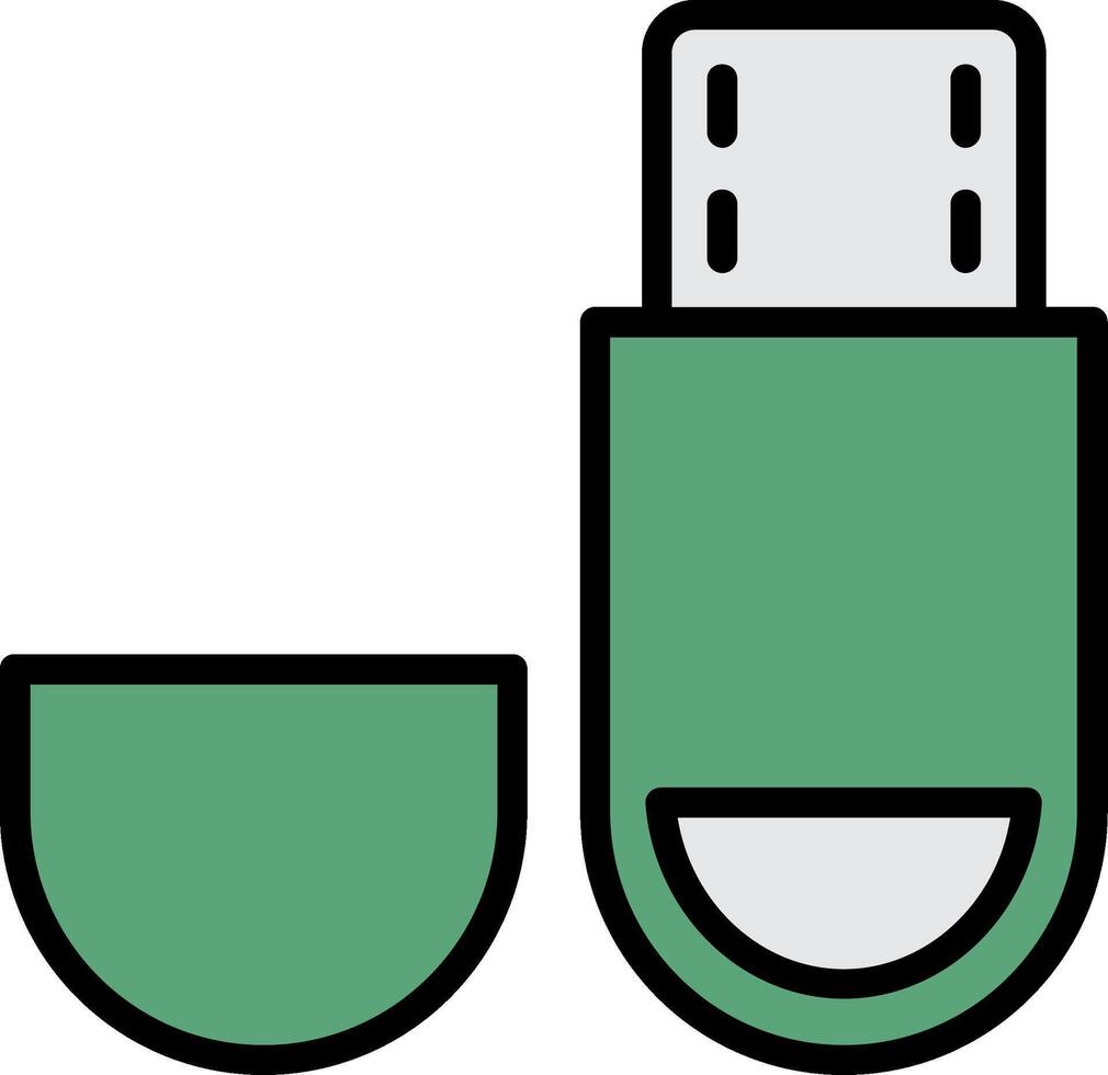 Usb Drive Line Filled Icon vector