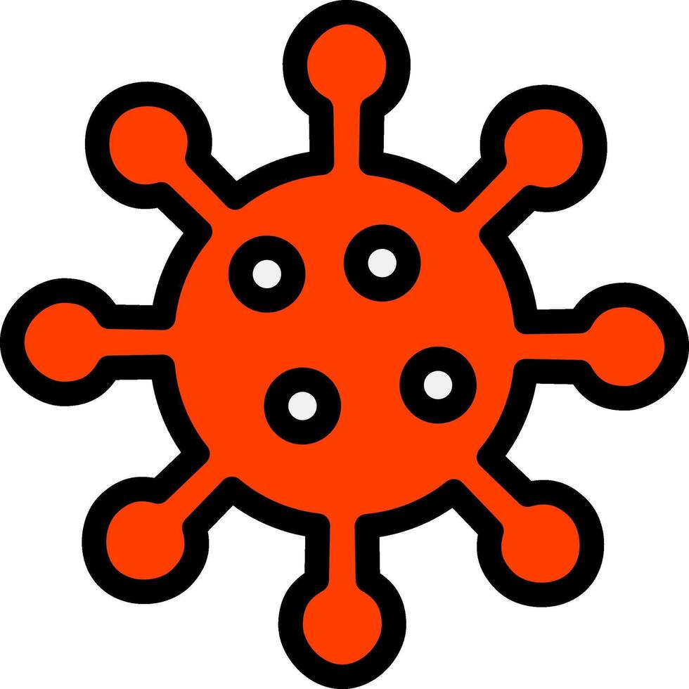 Corona Line Filled Icon vector