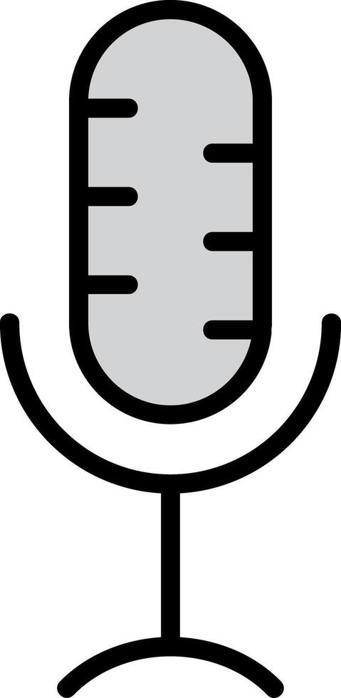 Microphone Line Filled Icon vector