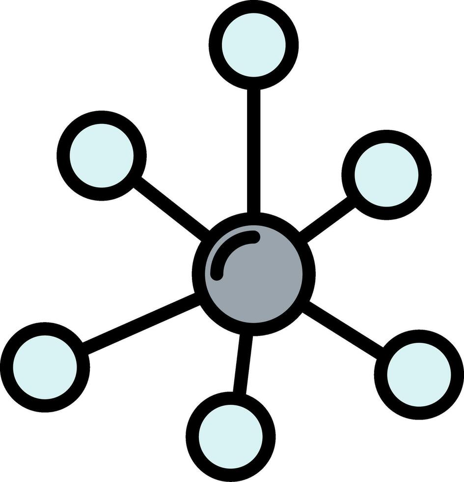 Network Line Filled Icon vector