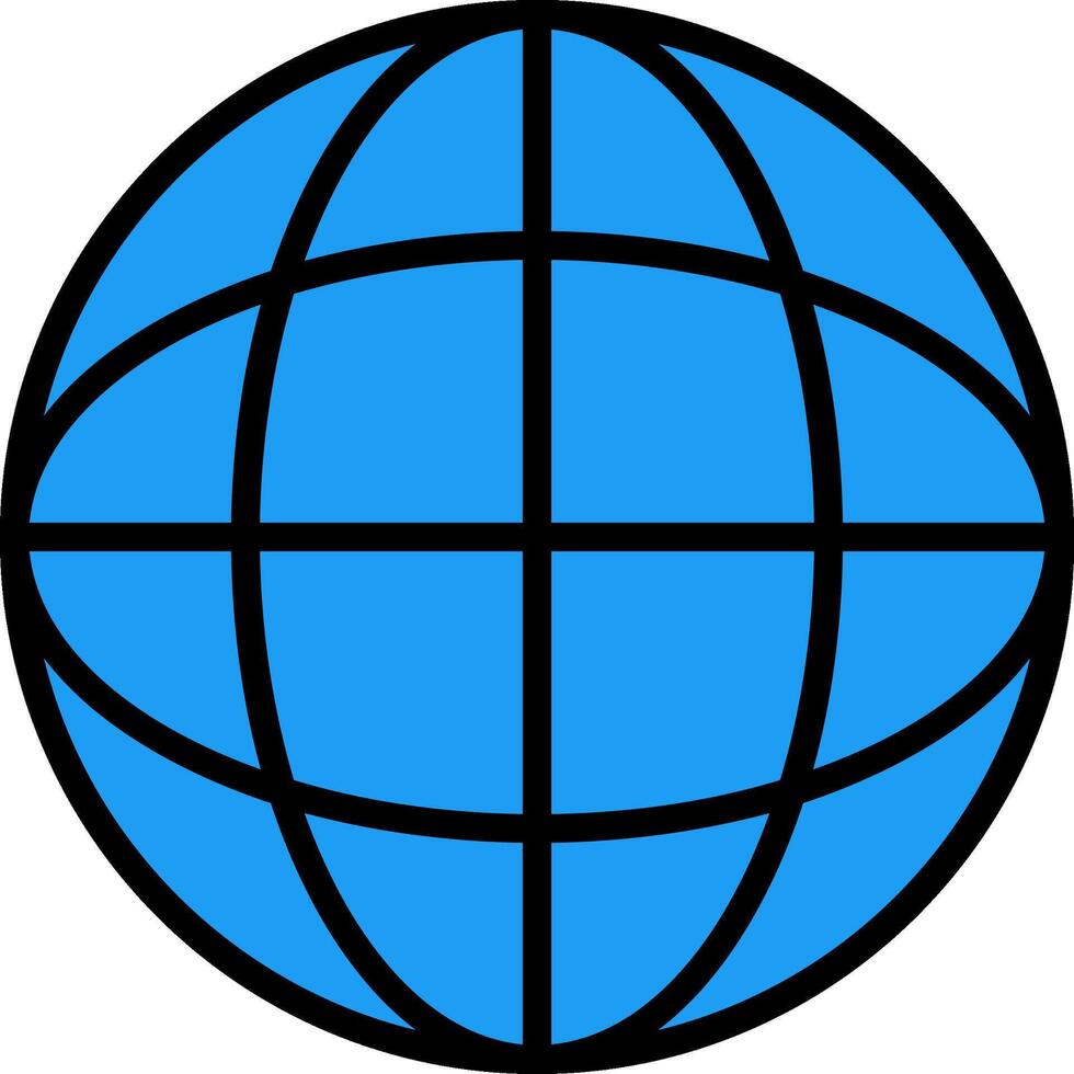 World Line Filled Icon vector