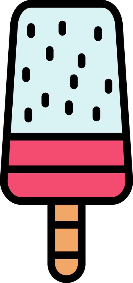 Popsicle Line Filled Icon vector