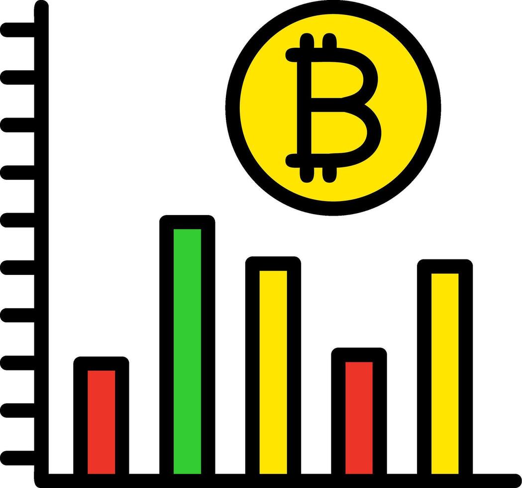 Profit Growth Line Filled Icon vector