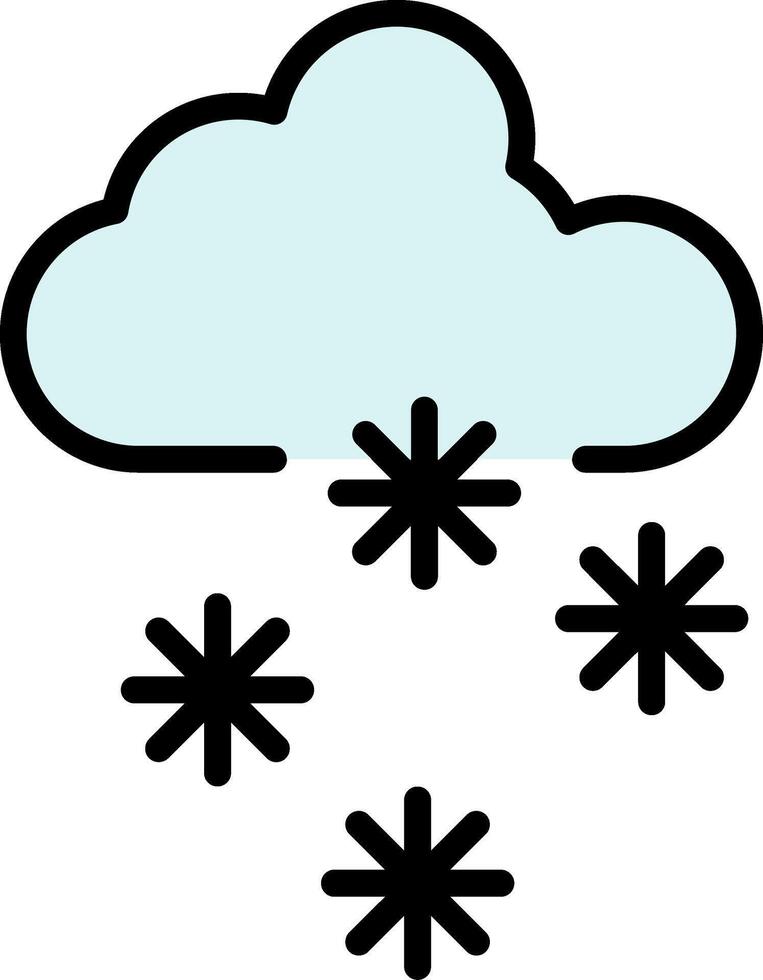 Snowfall Line Filled Icon vector