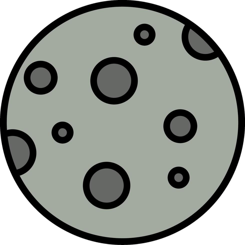 Moon Line Filled Icon vector