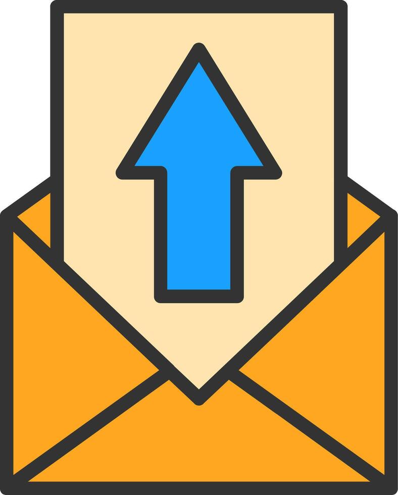 Mail Line Filled Icon vector