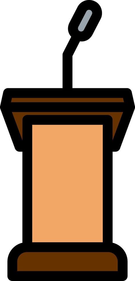 Podium Line Filled Icon vector