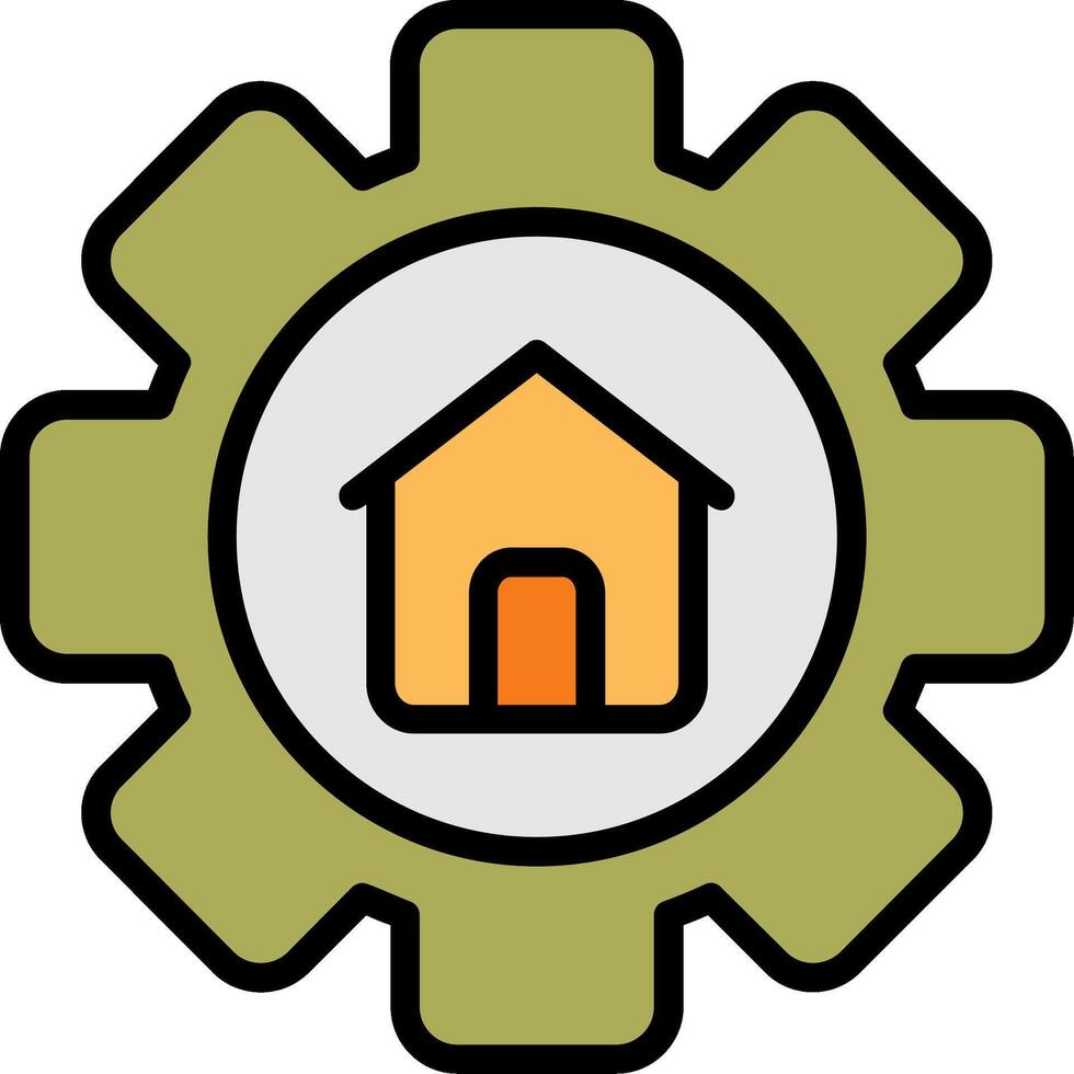 Setting Line Filled Icon vector