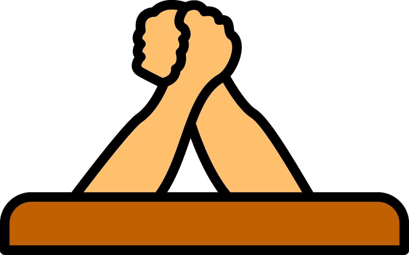 Arm Wrestling Line Filled Icon vector
