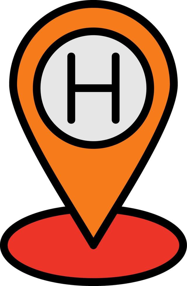 Location Line Filled Icon vector