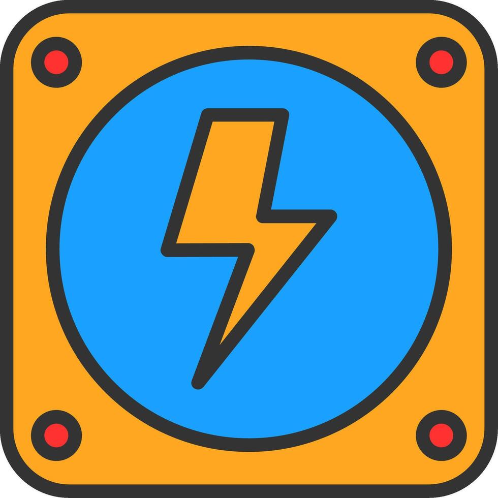Electricity Line Filled Icon vector