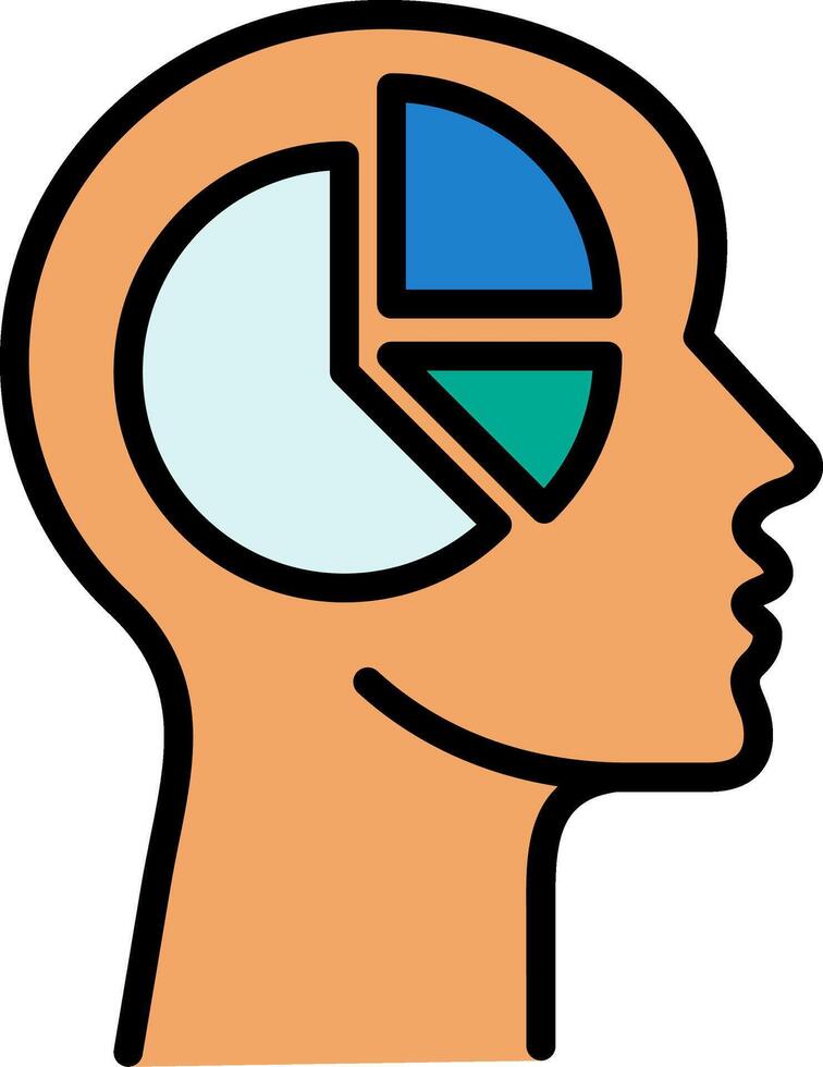 Head Line Filled Icon vector