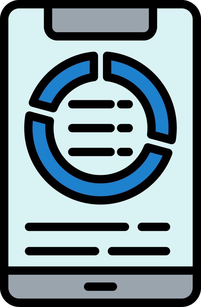 Smartphone Line Filled Icon vector